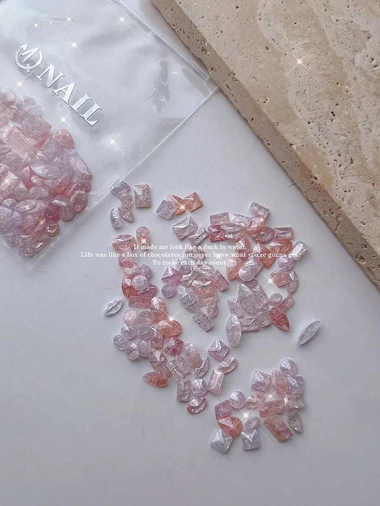 50pcs Nail Enhancement Color Irregular Mix Summer Ice Flower Bare Corner Back Mini Zircon Super Shining Nail Diamond 250407