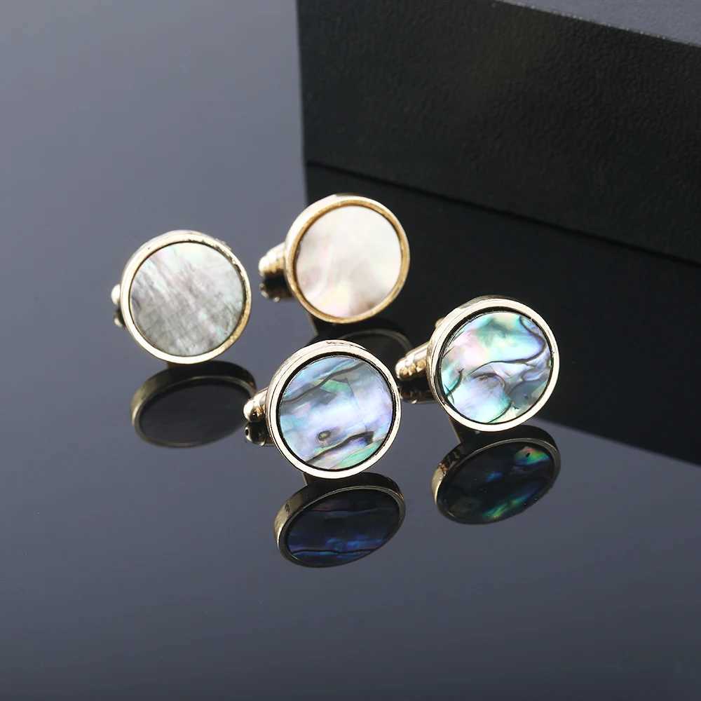 French shirt colored shell stone cufflinks mens square oval heart-shaped set cufflinks dustproof formal jewelry accessoriesT250412