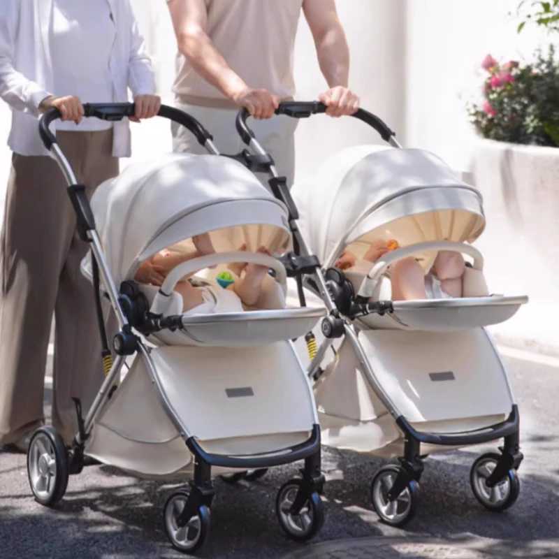 Luxury Double Baby Cart Lightweight and Detachable Double Baby Cart Folding Double Baby Cart Shock Absorber W250411