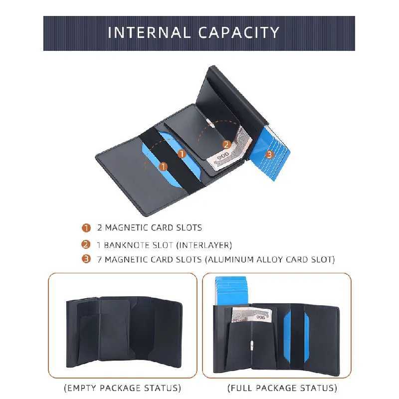 2024 New RFID Short Mens Wallet Free Name Carving Mini Ultra Thin Card Holder Mens Wallet High Quality Mens Pop up Wallet Z250411