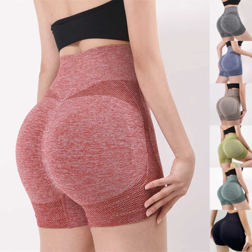 Womens yoga shorts high waisted exercise shorts fitness yoga weightlifting hip fitness womens yoga gym running shorts sportswear Y250412