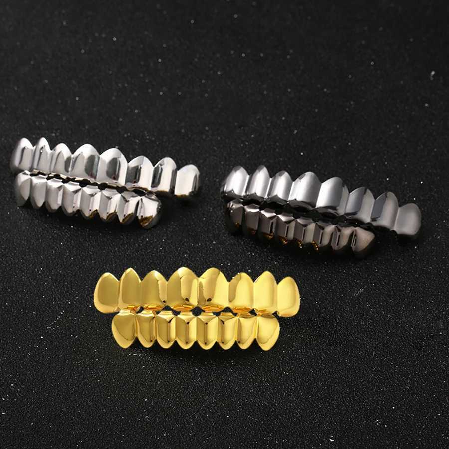 Tooth grinding set for neutral top bottom mouth gold silver tooth grinding tooth cap detachable dental fashion jewelry W250412