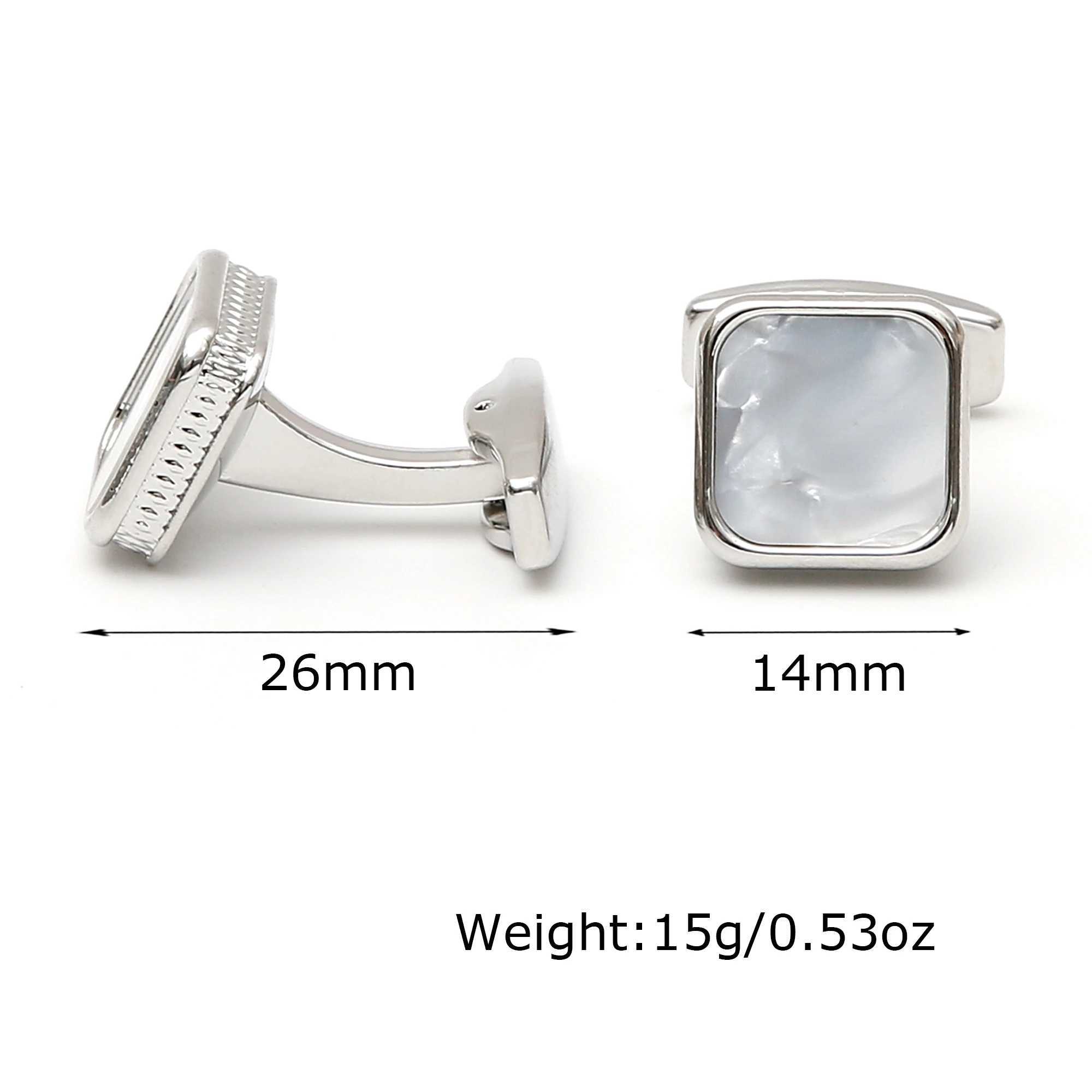 Mens cufflinks XK23031 luxury classic shell square dress shirt cufflinks jewelryT250412