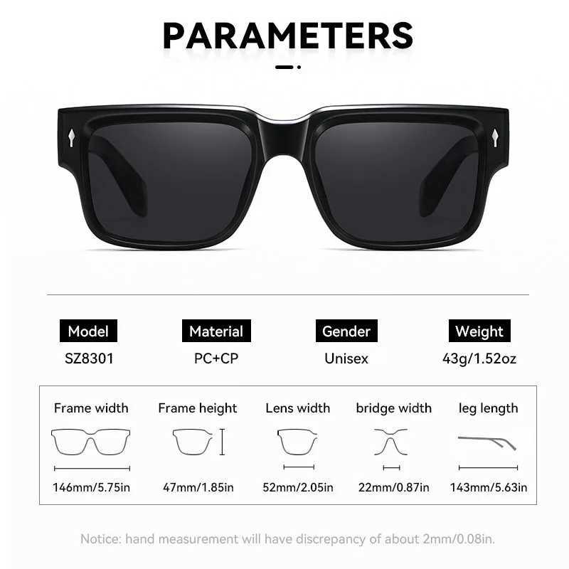 O-Q CLUB Sunglasses Mens Polarized Glasses Women Square Sunglass Man Eyewear Lunette Womens Eyepieces Lenses Woman Designer Z250411