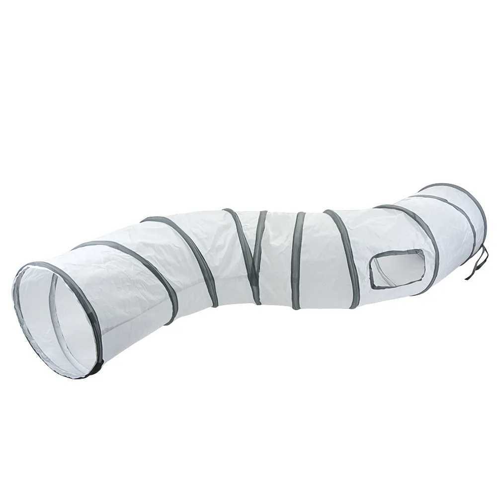 Pet Cat Tunnel Toy Folding White Pet Cat Kitten Training Interactive Fun Toy Cat Rabbit Animal Game Tunnel Tube Y250412