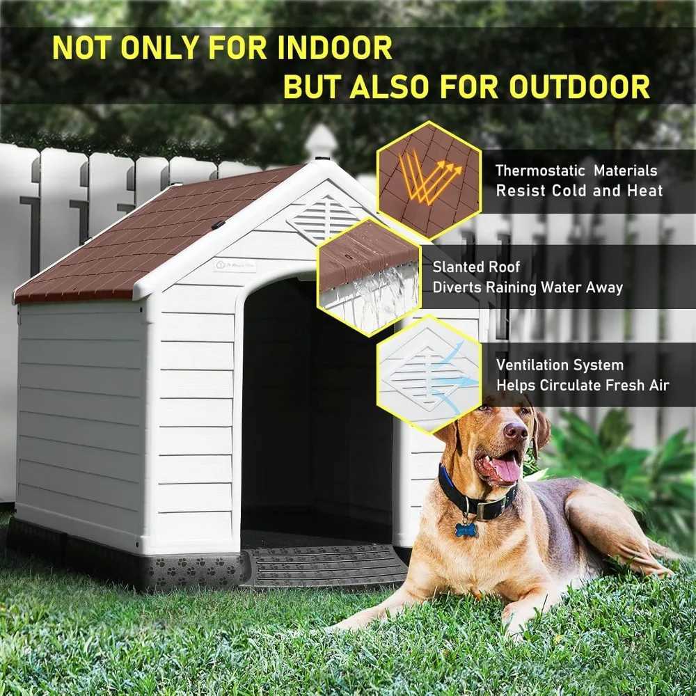 Durable and waterproof plastic dog house suitable for small to large dogs indoor and outdoor dog house and small dog shelter with elevator floor X2504
