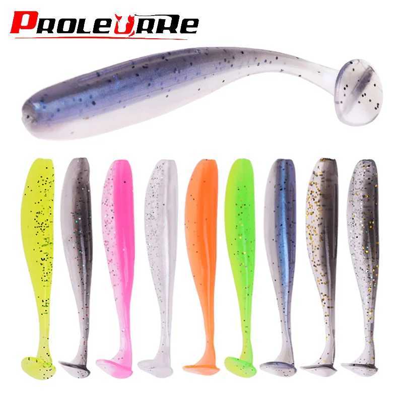 Proleurre Shad Worm Soft Bait 95mm 75mm 50mm T Tail Jigging Wobblers Fishing Lure Tackle Bass Pike Aritificial Silicone Swimbait Z250411