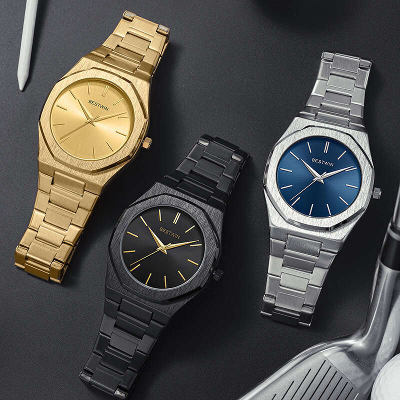 Men's Brand Waterproof Quartz New Wholesale Export Hot-Selling Watch Butterfly Double Push Button