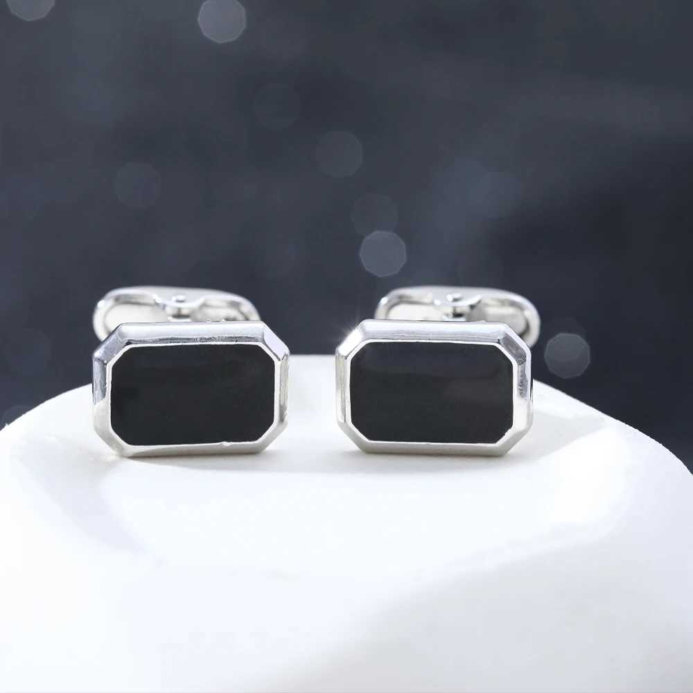 Personalized mens carbon fiber oval cufflinks with whale back buckleT250412