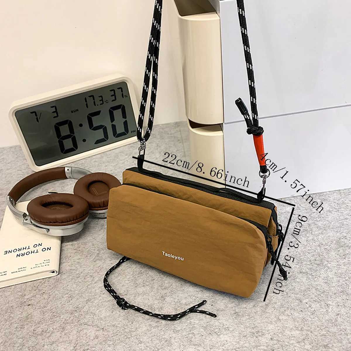 Nylon casual bags outdoor hiking bags drawstring street mens crossbody bags single-shoulder bagsT2511112