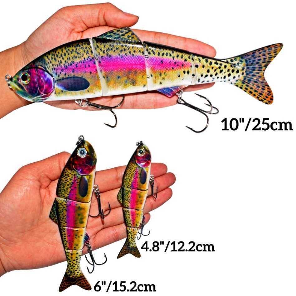 Abziyat Fishing Lures 4section Hard Tail Minnow Lure Swimbait Crankbait Fishing Tool Hunting Ice Fishing Bait Lifelike Fish Z250411