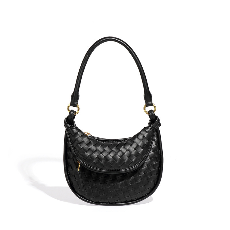 Woven Twin Bag Women's Fashion PU Leather Handbag Designer Underarm Shoulder Bag