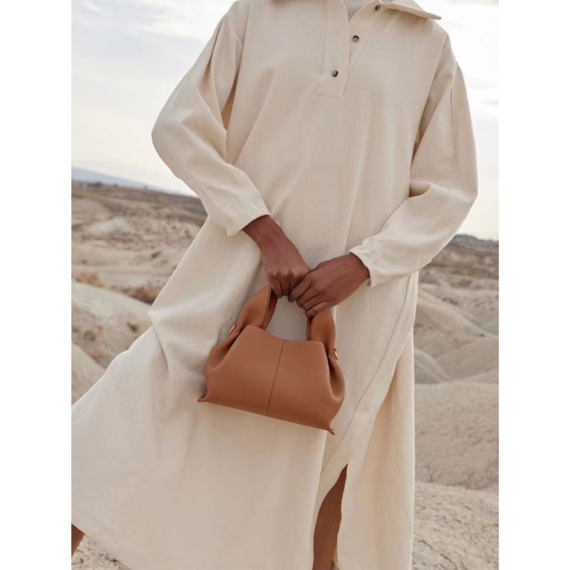 Women Cloud Genuine Leather Fashion Dumpg Underarm Hand Shoulder Bag