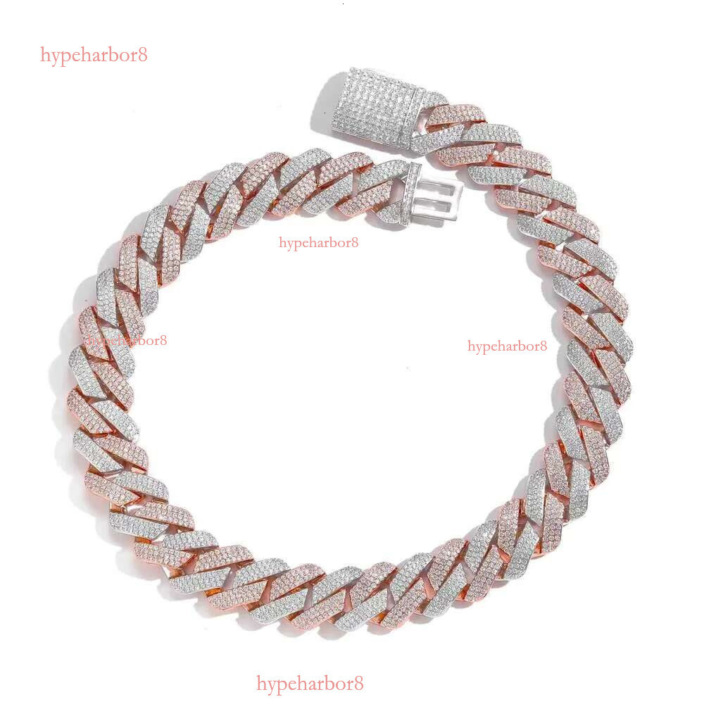 Fashion Jewelry Designer Cuban Chain, Pure Sier Tin 3 Rows Mosonite Necklace Men's Gift Gothic Iced Pendant with Dia Tester