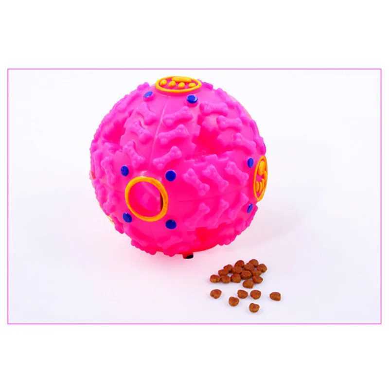 High Quality 7.5/10/12cm Small Dog Pet Toy Natural Rubber Leakage Food Ball Interactive Pet Cat Teeth Training Chewing Toy T2504012
