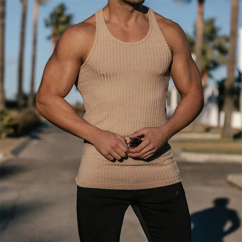 Summer Mens Tank Top Gym Fitness Sleepless Shirt Sports Underwear Training 250407