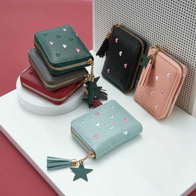 Womens wallet womens mini short tassel wallet cute zipper Pu leather coin wallet womens handbag wallet Z250411