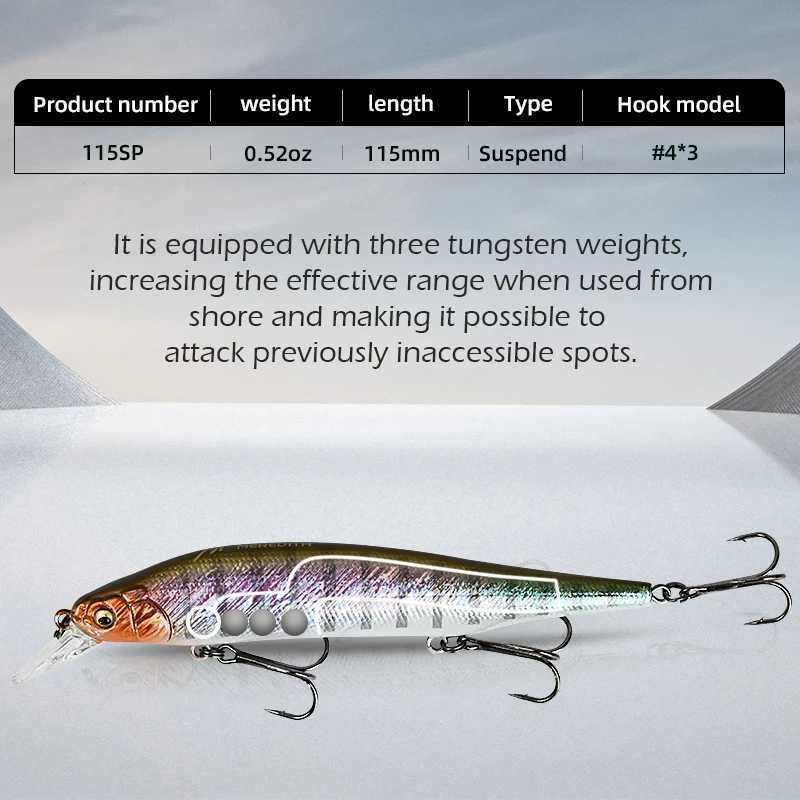 MEREDITH ITO SHINER-115SP Tungsten Weight System Top Fishing Lures Minnow Wobbler Quality Fishing Tackle Hooks For Fishing Z250411