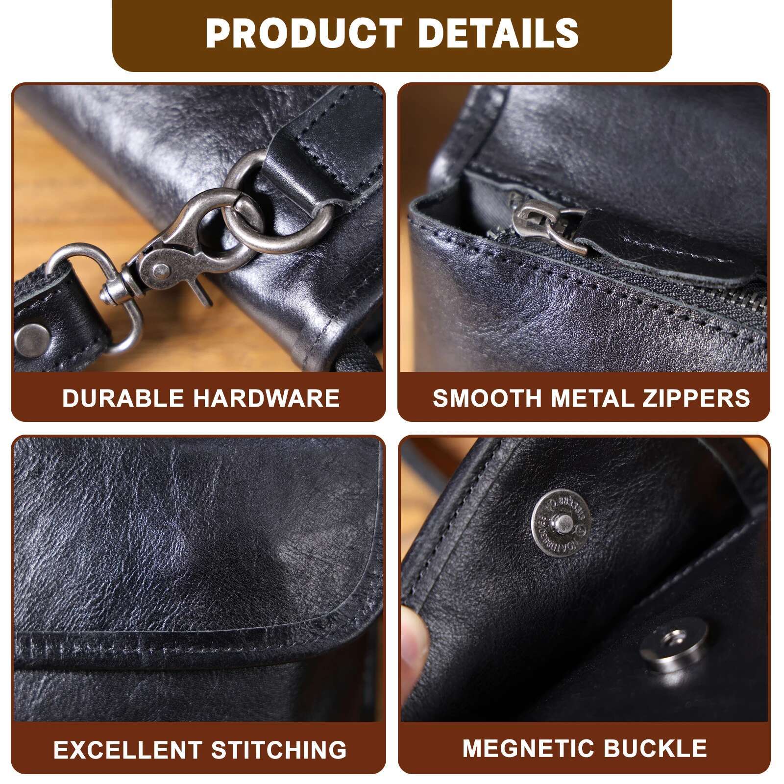 S.Worker Genuine Men's Shoulder Bag, Crossbody Bags Simple Cowhide Bag,Vegetable-Tanned Top Layer Leather Fashion Casual