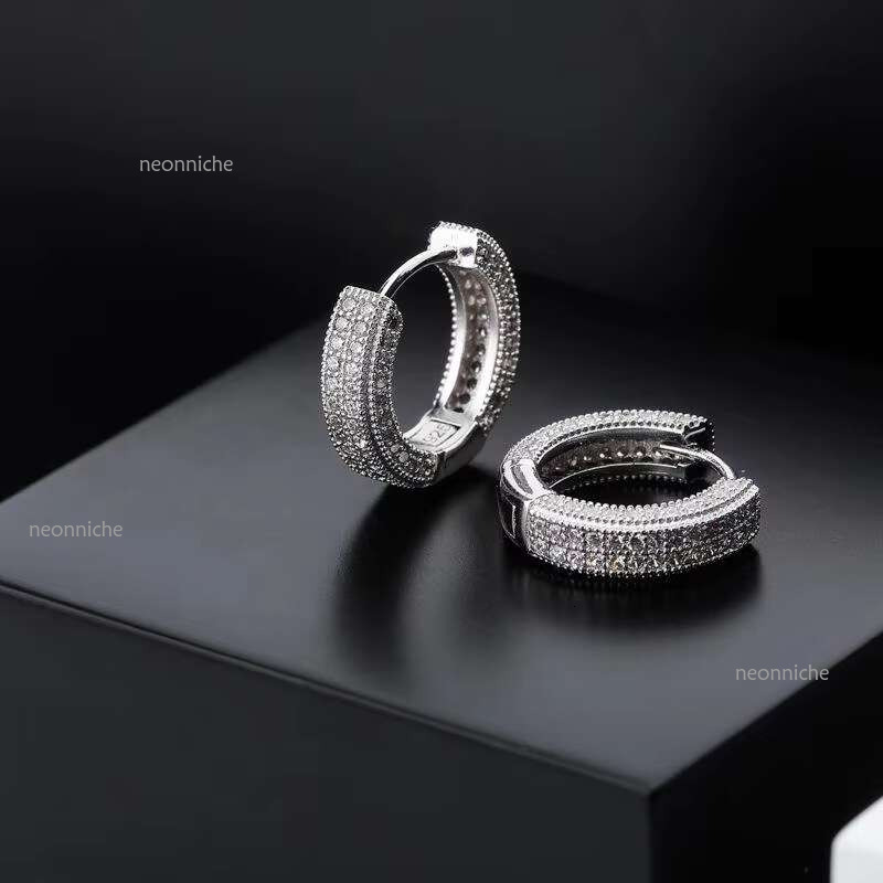 Hip Hop Style Iced Out Mossanite Sier Gold Plated GRA Moissanite Dia Stud Earring for Men