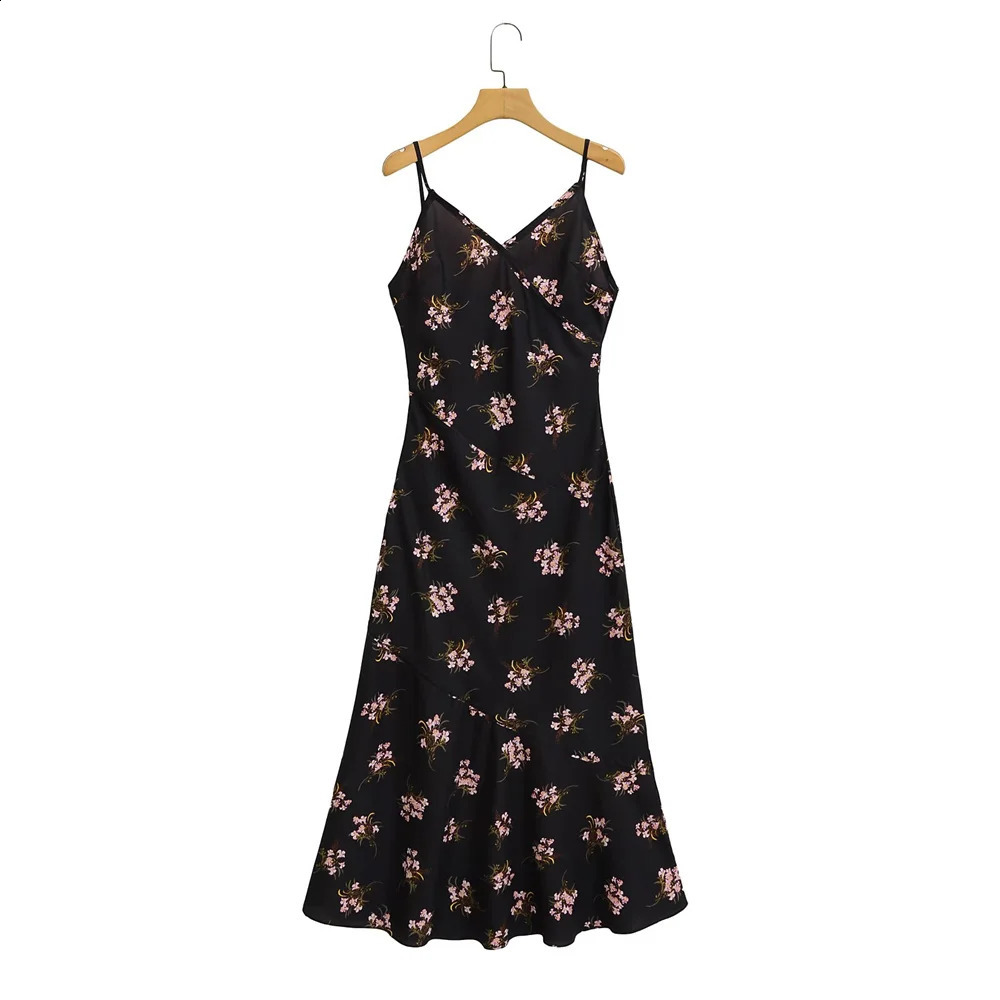 Womens Casual Elegant n European and American Retro Printed Warm Sleeveless Dress 250411