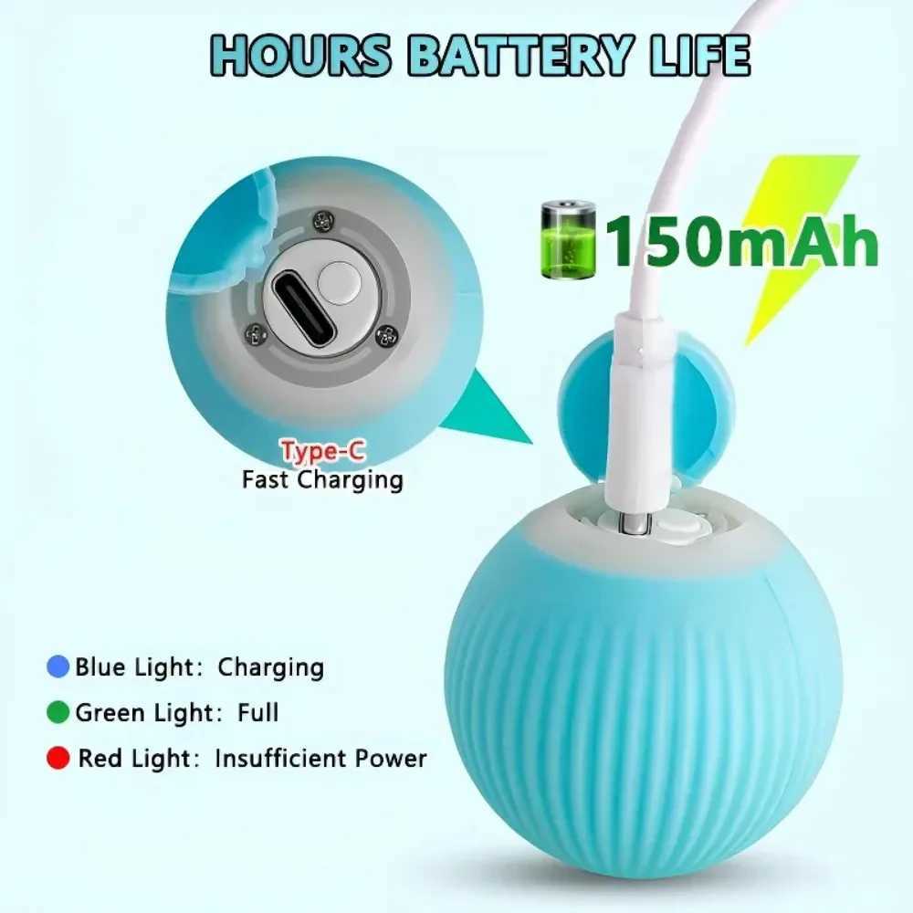 Cat Interactive Ball Intelligent Pet Cat Toy Indoor Automatic Rolling Magic Ball Electronic Interactive Cat Toy Cat Game Accessories Y250412