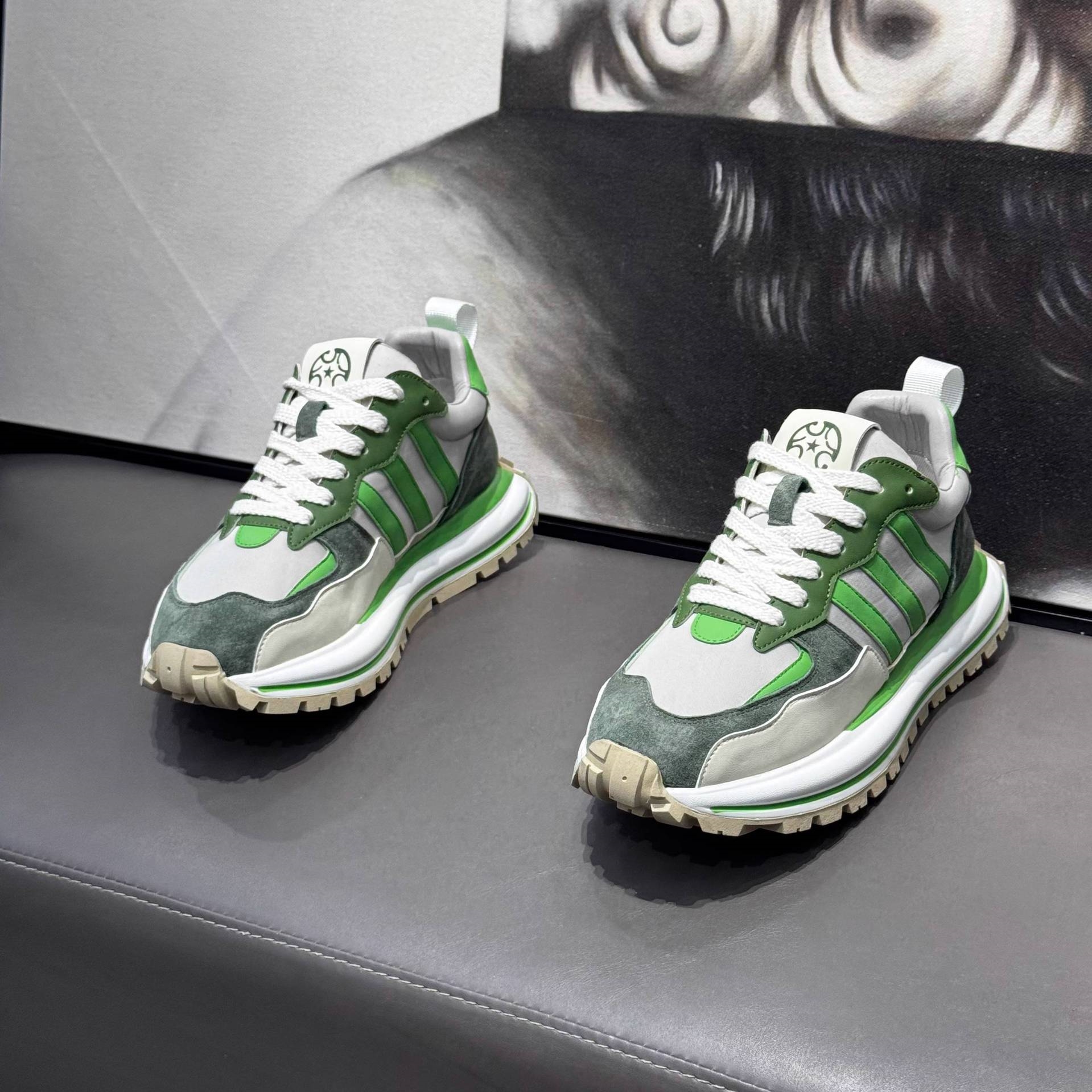 Free shipping men's shoes 2025 spring sports casual shoes fashion trend thick sole increase color matching lace-up low-top casual shoes 39-44