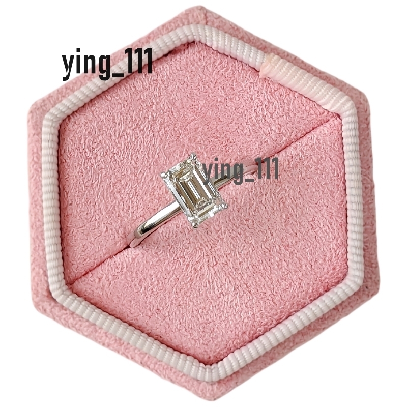 Jewelry Platinum 950 14K White Gold 1.0 Carat Emerald Shape IGI Certificate Lab Diamond Solitaire Engagement Ring For Women Gold Ring