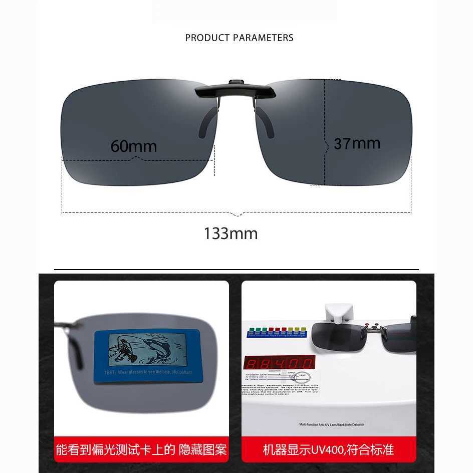 2022 New Clip-on Sunglasses Clips Tide Ultra-light Myopia Polarized Sunglass Clip-Up Fishing Anti-ultraviolet Set Mirror CK003C250411