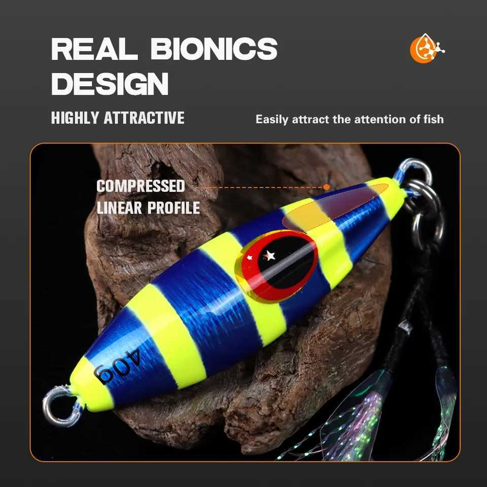 Thorforce 10 20 30 40 60 80 100 120G Luminous Metal Jigging Lure Shore Casting Slow Fall Bee Pitch Jigs Pesca Fishing Lure Z250411
