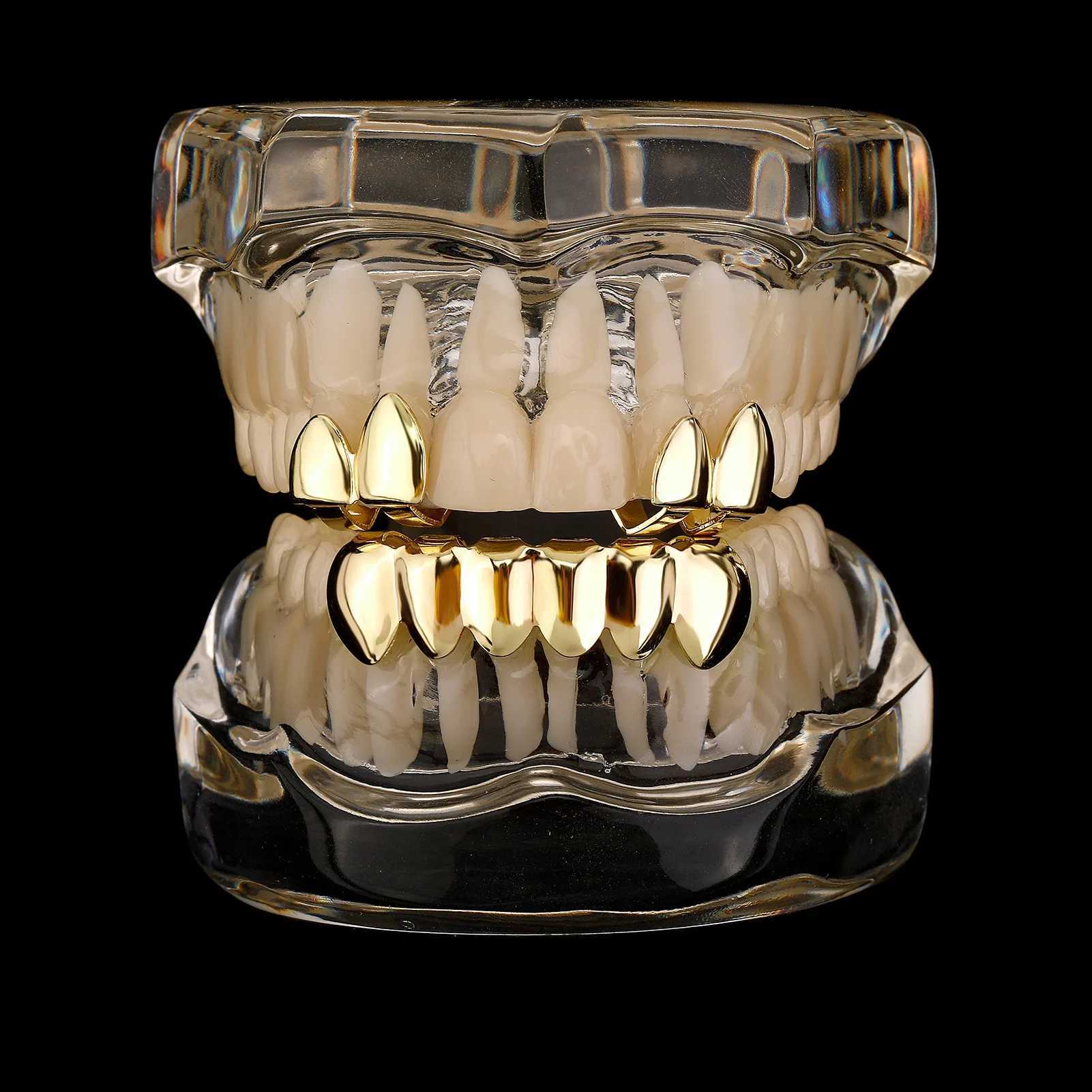 Rachelz DIY Glossy Teeth Grilz Hip Hop Gold Silver Top Bottom Tooth Cap Suitable for Women Men Jewelry Halloween Role Playing Gifts W250412