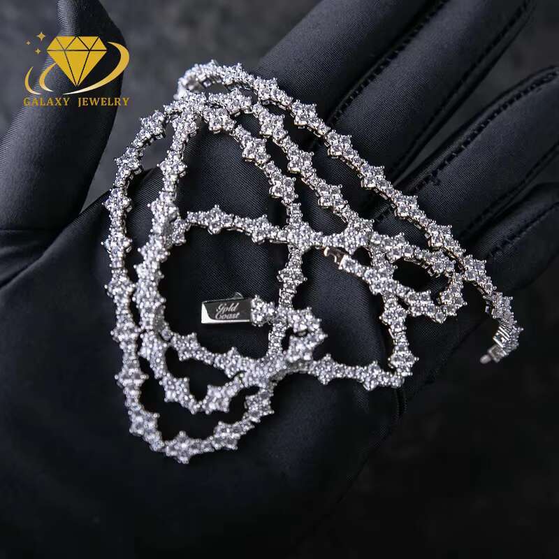 Wholesale Custom Jewelry Pass Diamond Tester S925 Silver 3mm Vvs Moissanite Tennis Bracelet Cross Moissanite Tennis Chain