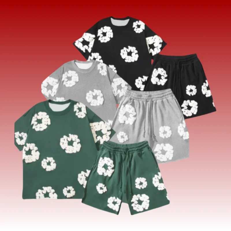 New mens Harajuku quick drying T-shirt beach shorts set American Capcom 3D printed fashion trend short sleeved shorts set Y2KXJ250412