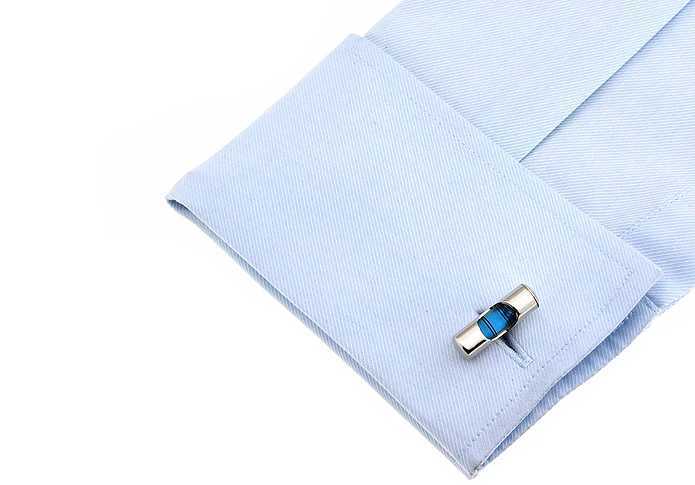 Mens horizontal cufflinks made of high-quality brass material with blue gradient design. Wholesale and retail of cufflinksT250412