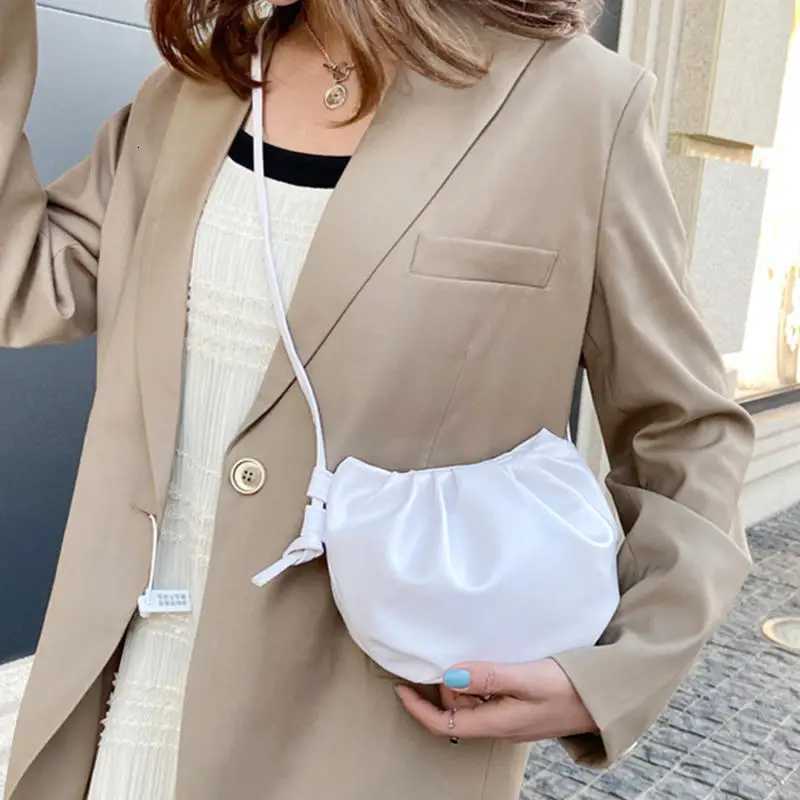 Women Single Shoulder Bag Fashion Solid Color Crossbody Bag Female Pleated Design Ladies Handbag Mini Cloud Bag For GirlT2511112