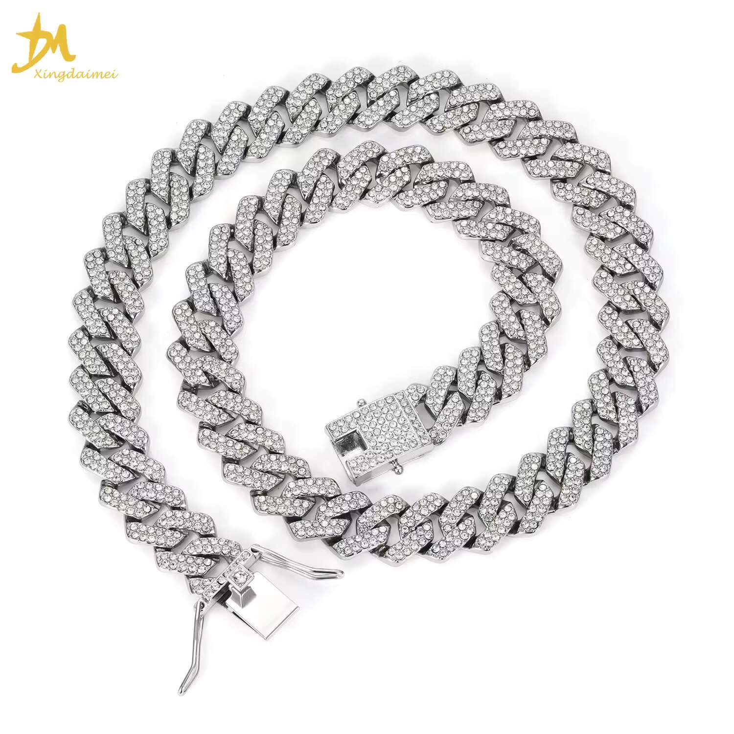S0253 Men's Miami Cuban Sier Iced Necklace 12mm 18 inch Chain Hip Hop Jewelry