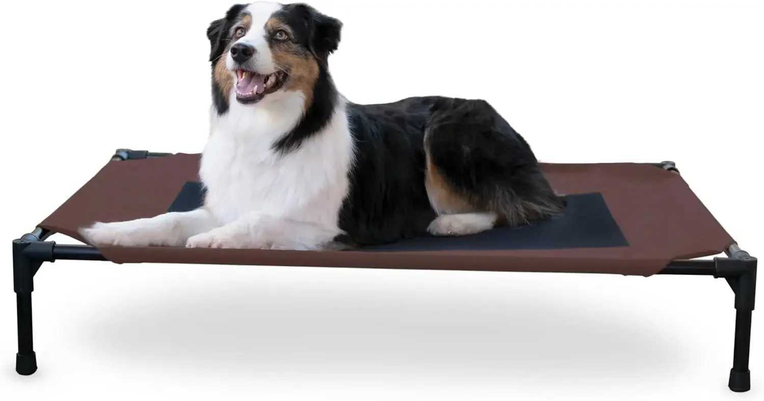 Outdoor elevator dog bed breathable cooling elevator pet bed large dog hammock washable mesh cover metal feeding X250412