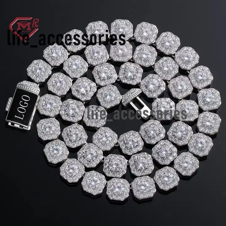 Hip Hop Tennis Chain Necklace Bracelet 10mm 925 Sterling Silver Vvs Iced Out Moissanite Tennis Chain