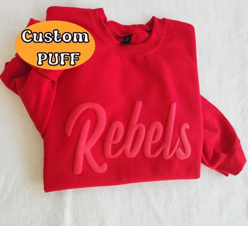 POD customization Custom Team Name Sweatshirt School Mascot Shirt Embossed Puff Print School Spirit Shirt Christmas gift Idea Personalized TeamT251112