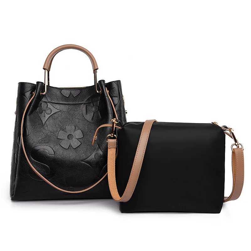 Hot selling new water bucket bag high-end durable embossed handbag large capacity mother and baby shoulder bagXJ250412