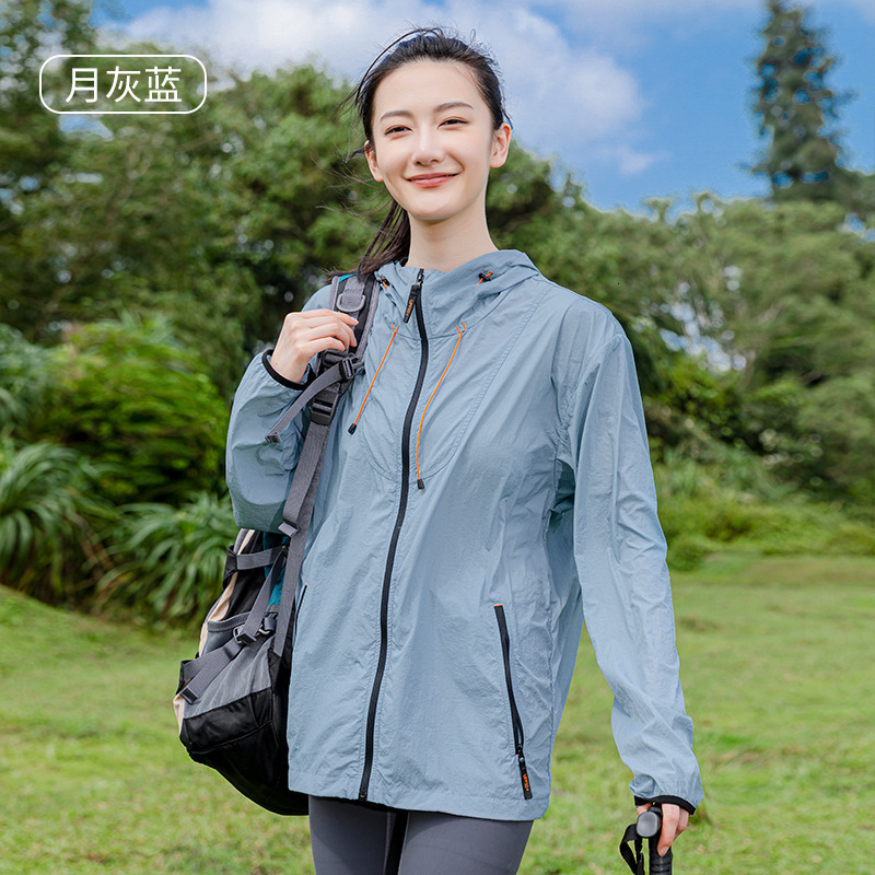 Outdoor Sun Protection Jacket for Women Summer Loose Hooded Uv Protection Clothing Ice Silk Breathable Skin Clothing Upf50