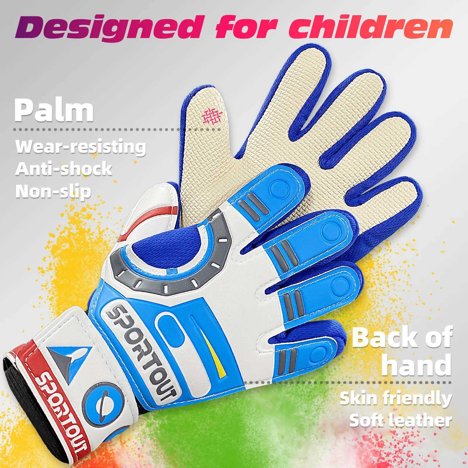 Football Goalie Gloves with Double Wrist Protection and Non-Slip Latex MaterialW251112