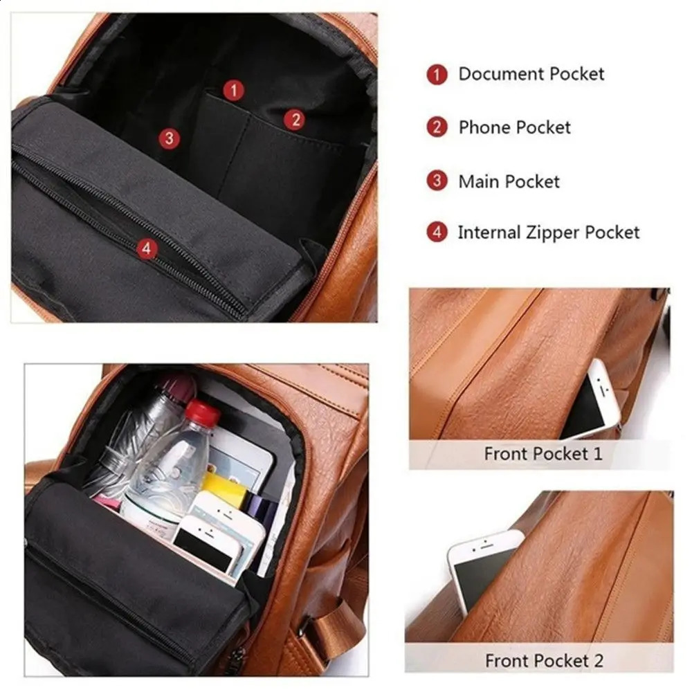 Women Anti-theft Backpack Casual Daypack Outdoor Female Rucksack Women Shoulder Travel Multi-function Bags 250407