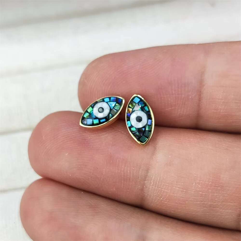 S Sterg Sier Jewelry Devil Eye Ear Personality Dripping Oil Turkish Eyes Unique Studs Earrings for Women Girls