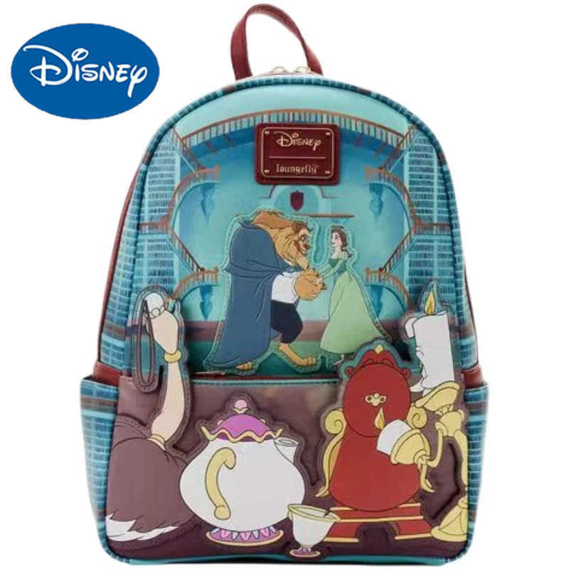 Disney Loungefly Disney Beauty and Beast Library Backpack Womens Wallet Girls Backpack Casual Backpack Shoulder Bag Childrens Gift X250412
