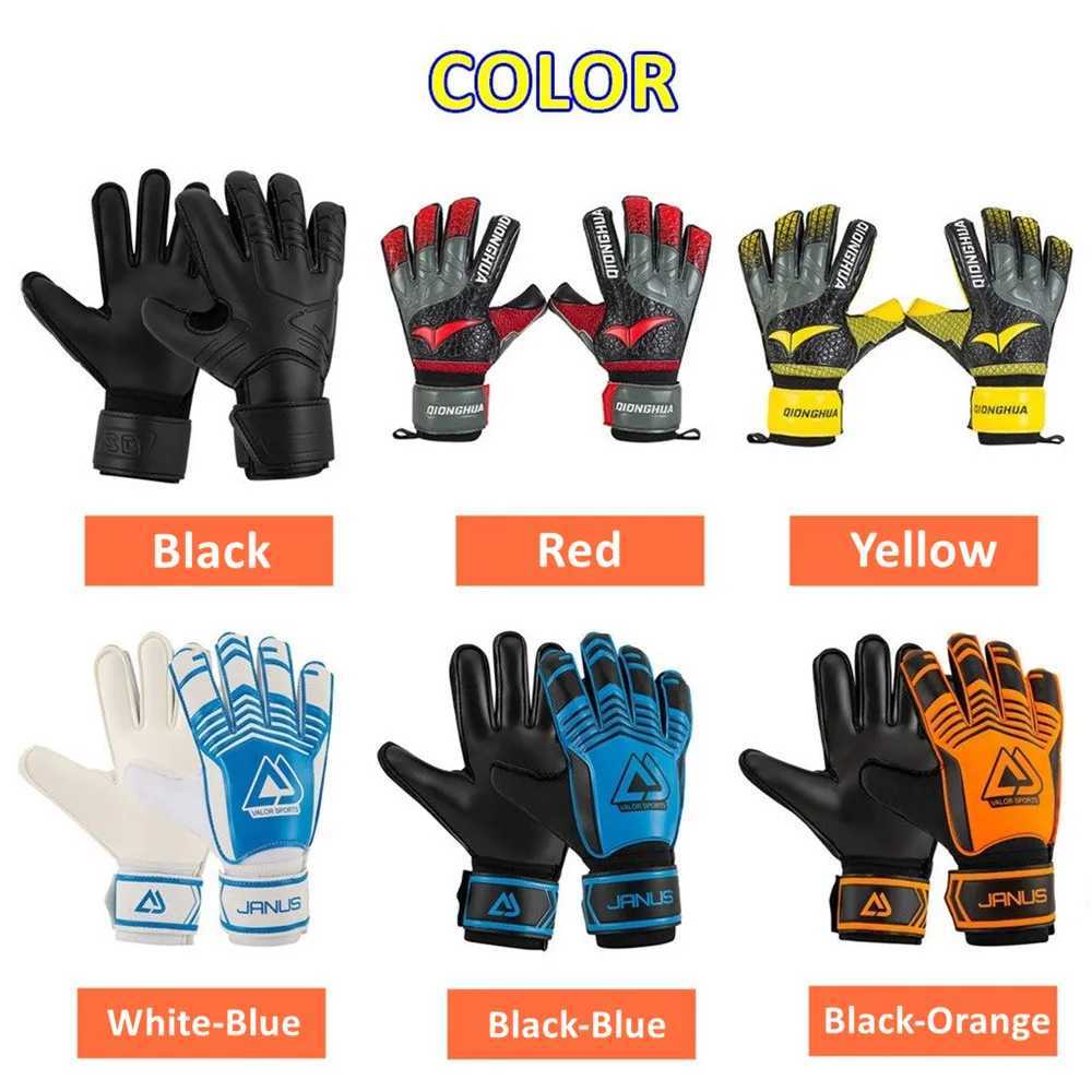 Professional goalkeeper gloves black and blue football gloves accessories for training latex size 7-10XJ250412