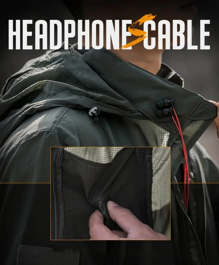Summer lightweight jacket mens windproof jacket thin leather hooded raincoat quick drying breathable waterproof jacket 250411