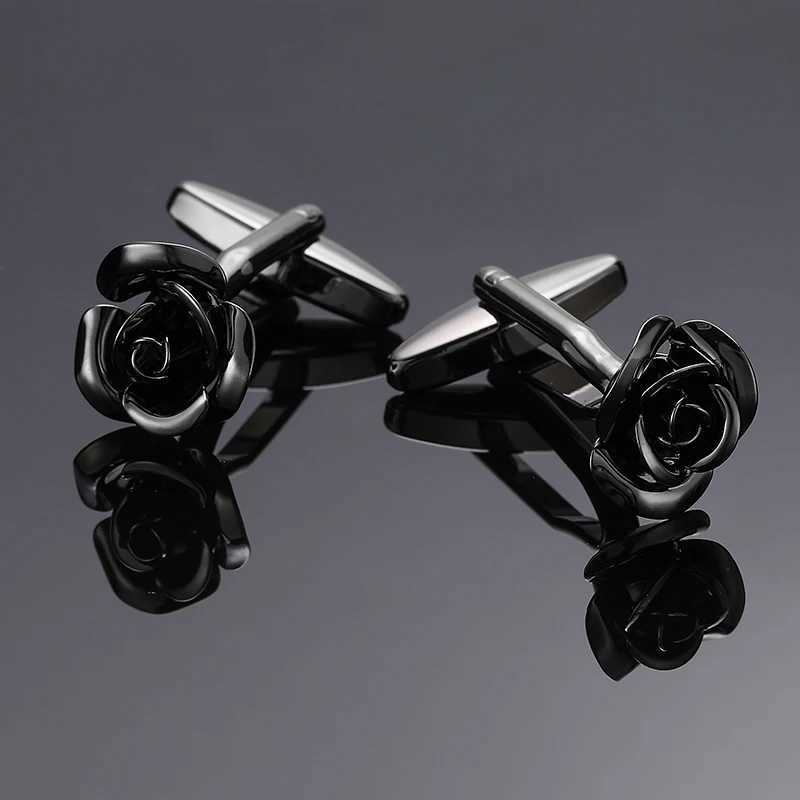 High quality mens French shirt cufflinks Love Rose Lucky Clover Maple Leaf Plum Cufflink Button Set Accessories Jewelry WholesaleT250412