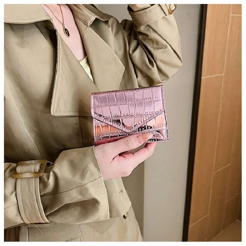 2023 Short Purses for Women New Fashion Stone Pattern Laser Wallet High Capacity Card Holders Coin Purse Mini Small Money Bag ddmythur