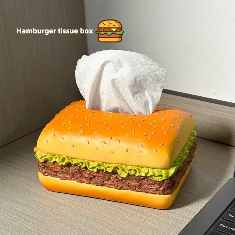 Hamburger Tissue Box Made of Eco-friendly Resin Creative Retro Living Ro Tissue Box A Fun He Decorative Gift Y251112